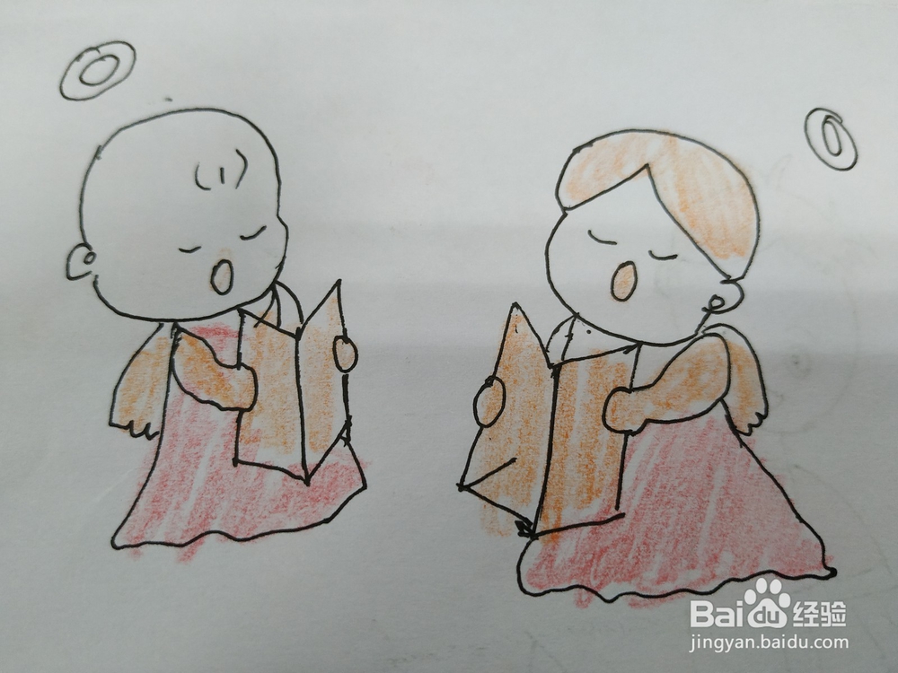 怎么画两个看书的小孩简笔画，怎么画小孩简笔画