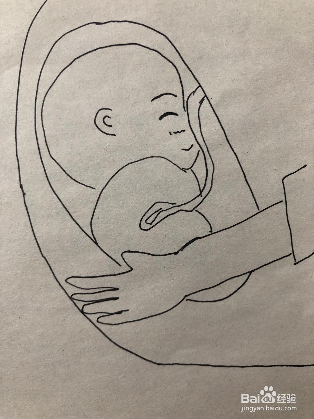 妈妈肚子里的我简笔画