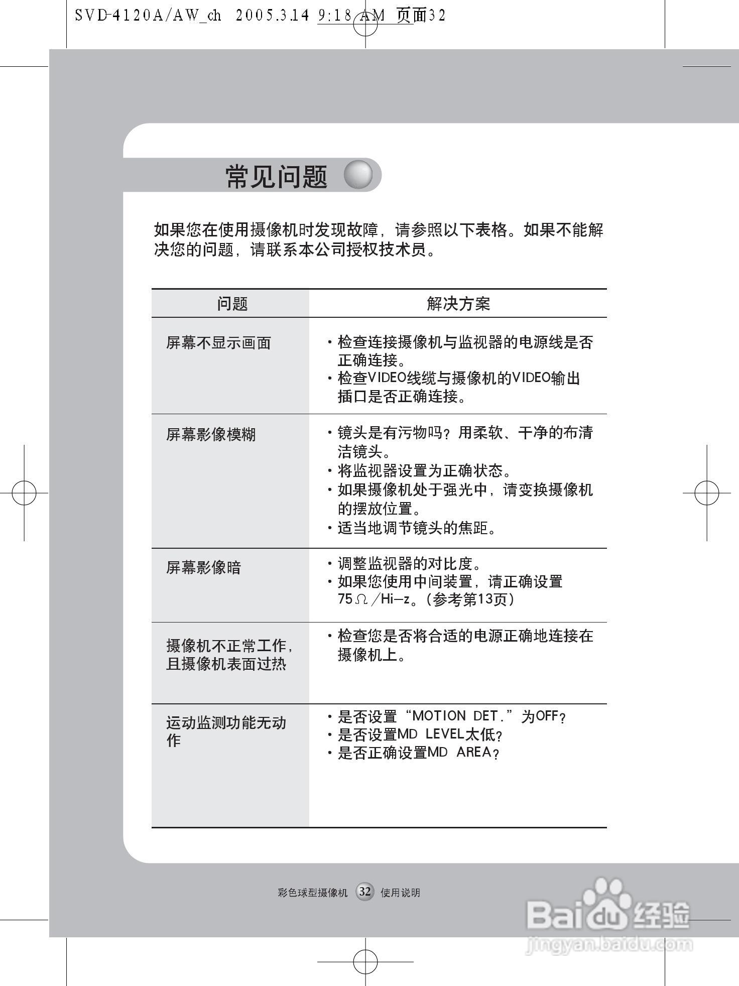 三星 防暴彩色球型摄像机SVD-4120A使用说明书:[4]