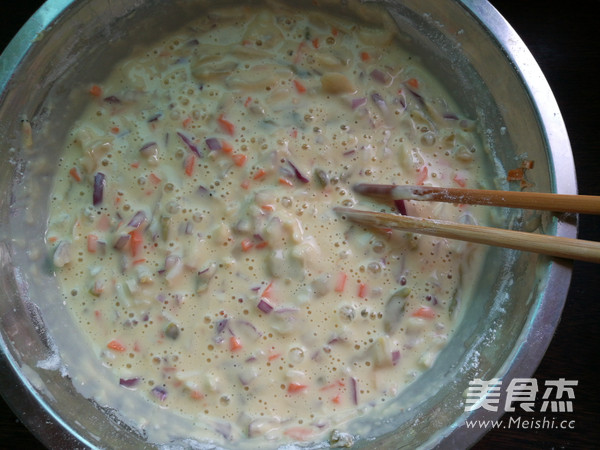 榨菜虾皮鸡蛋饼