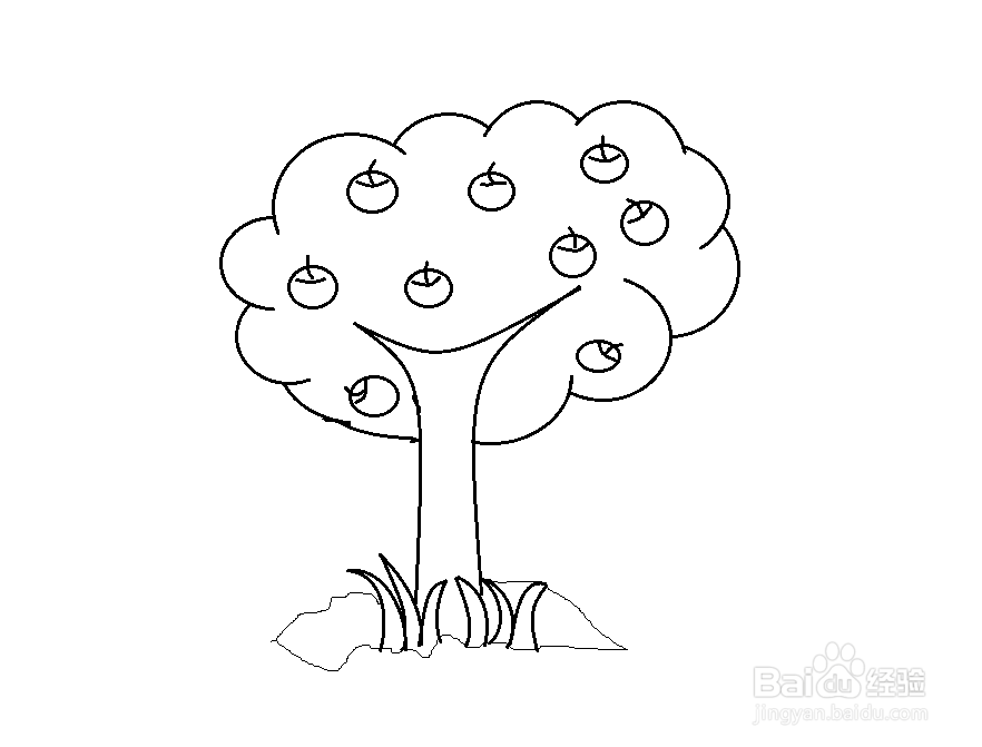 简单的果树怎么画