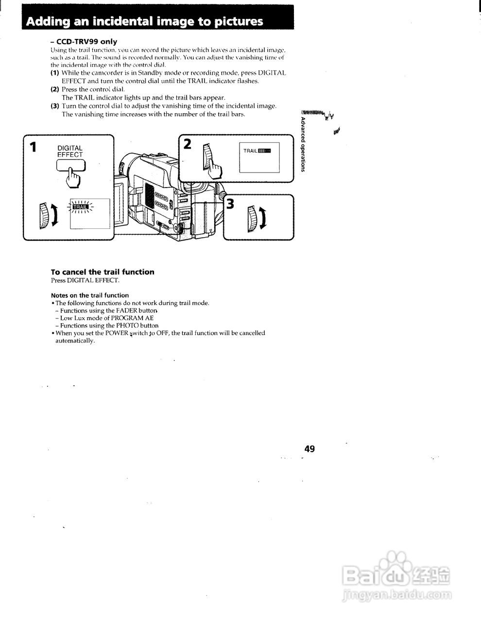 索尼CCD-TRV95模拟摄像机说明书:[5]