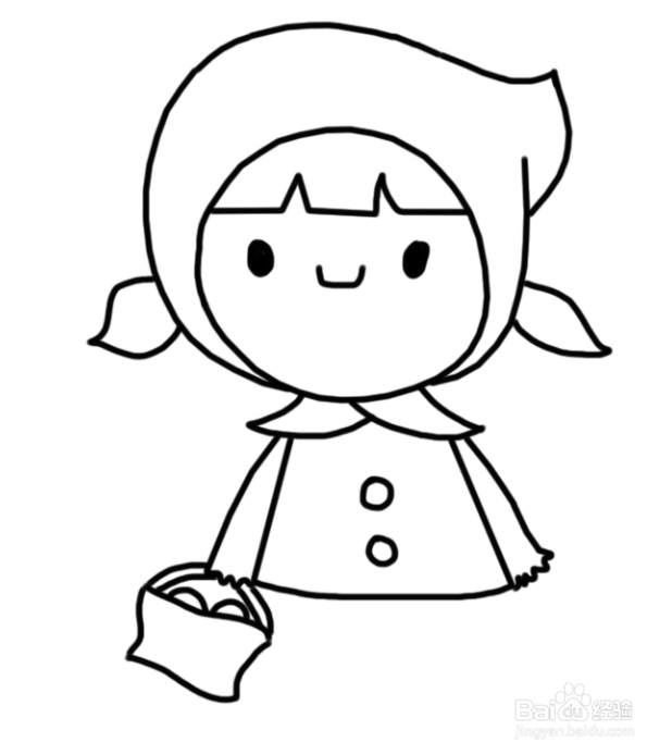 卡通简笔画:小红帽