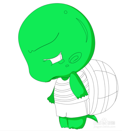 简笔画--卡通悲伤的小乌龟画法