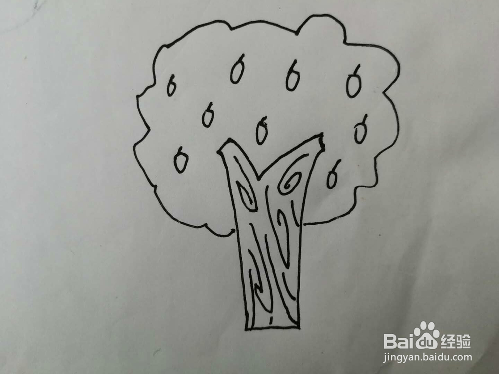 简笔画小果树