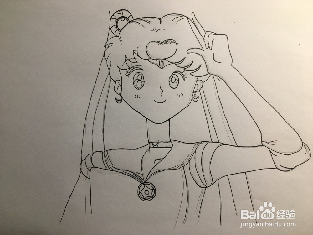 画美少女战士 美少女战士的彩色涂鸦 简笔画