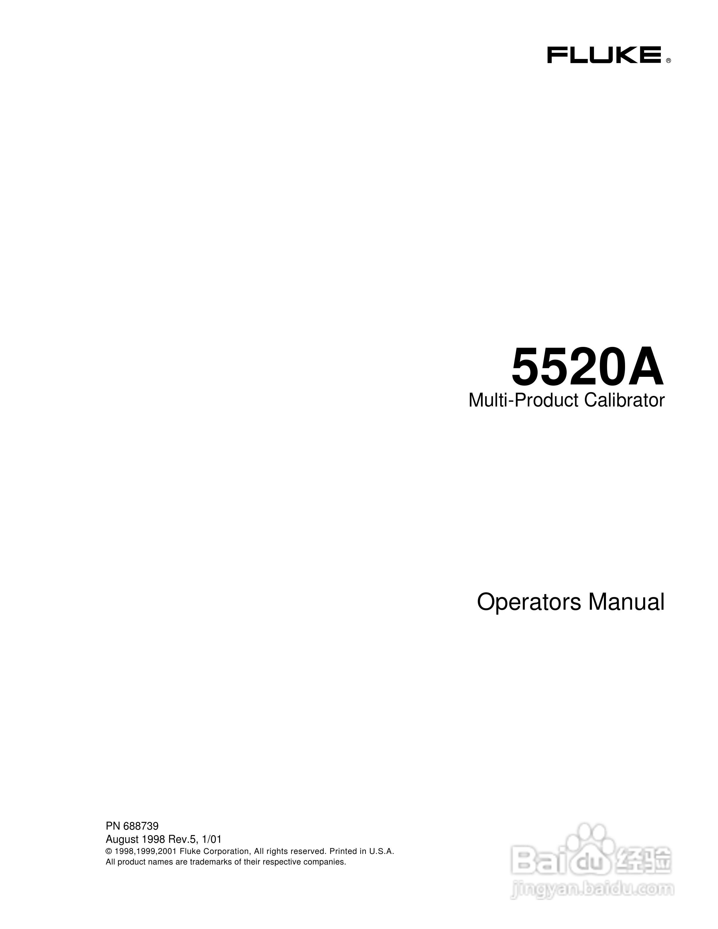 福禄克5520A校准器使用手册:[1]