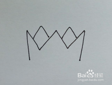 简笔画：用拼音字母“W”画王冠