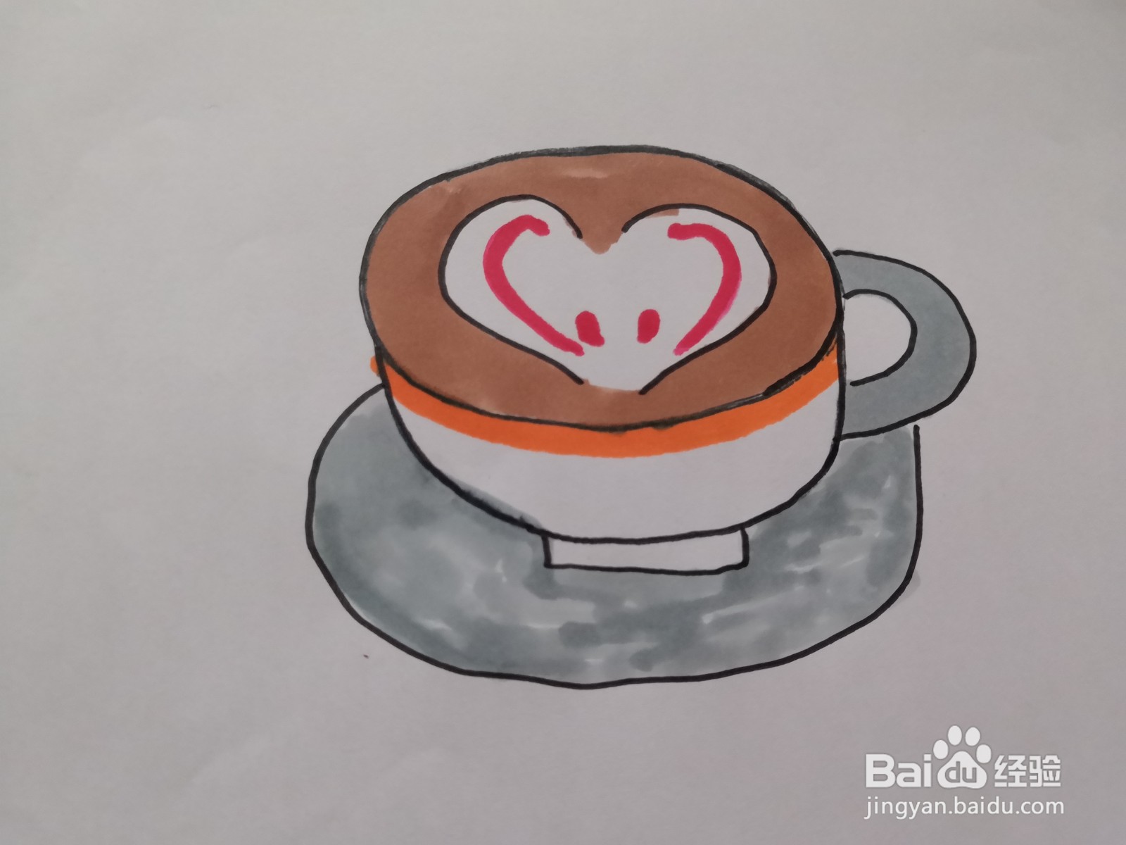 如何画一杯拿铁咖啡
