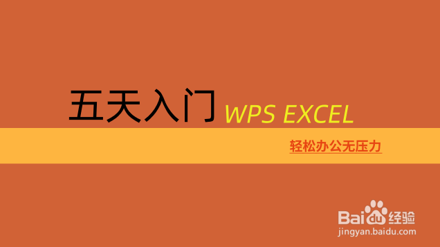 五天入门 WPS excel
