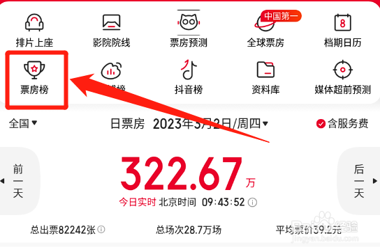 猫眼专业版如何查看2023年中国电影总票房排行榜