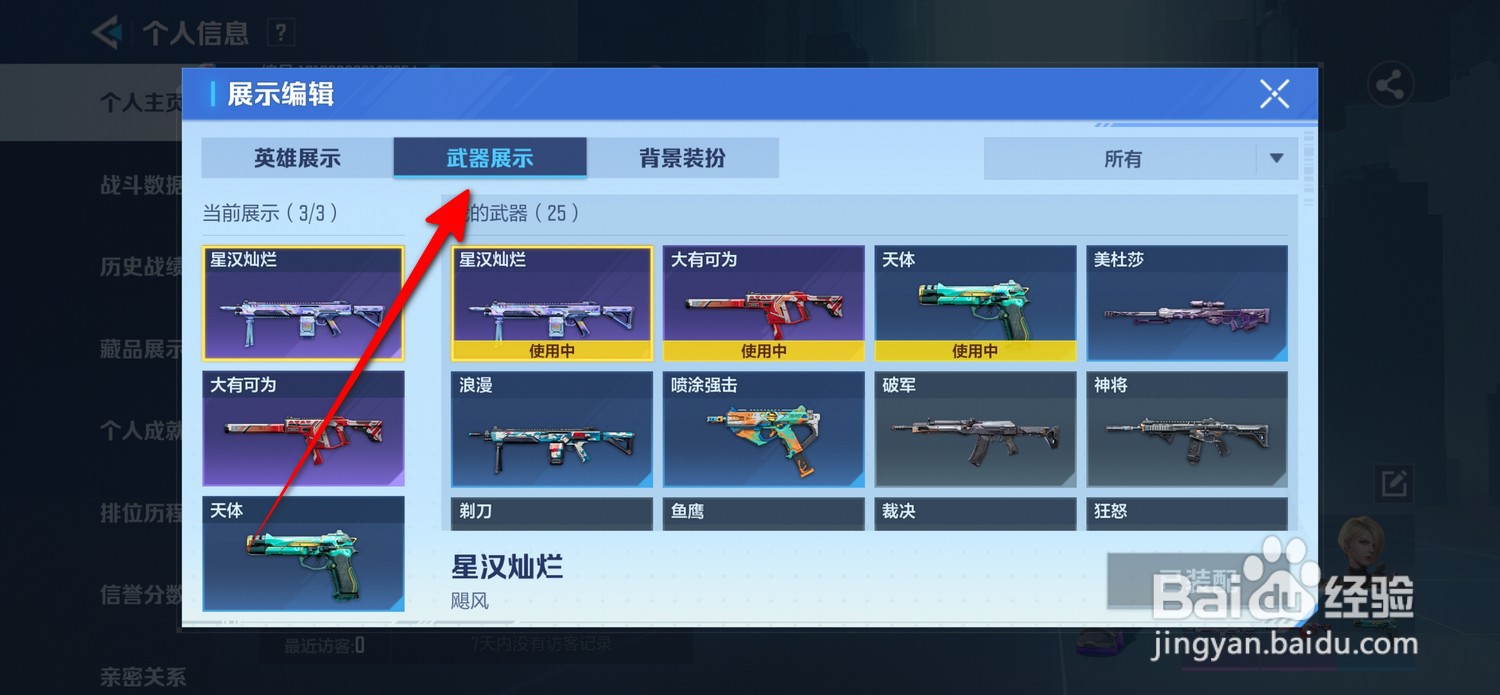 天启行动武器展示在哪设置
