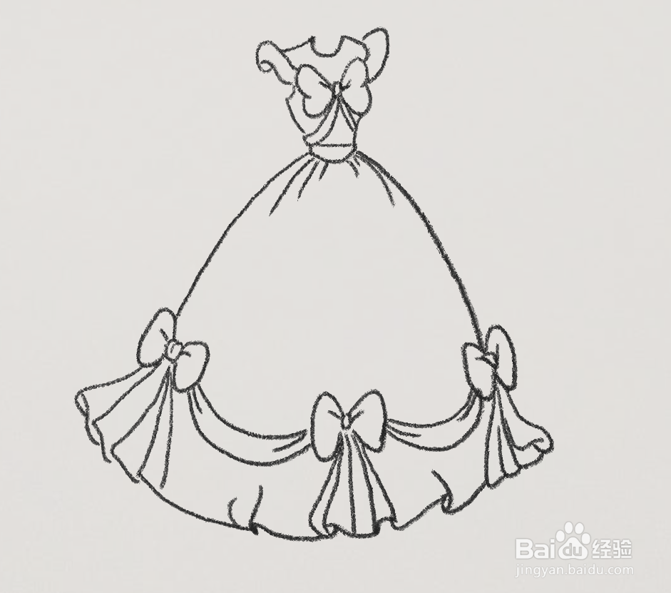 情公主的裙子怎么画图片