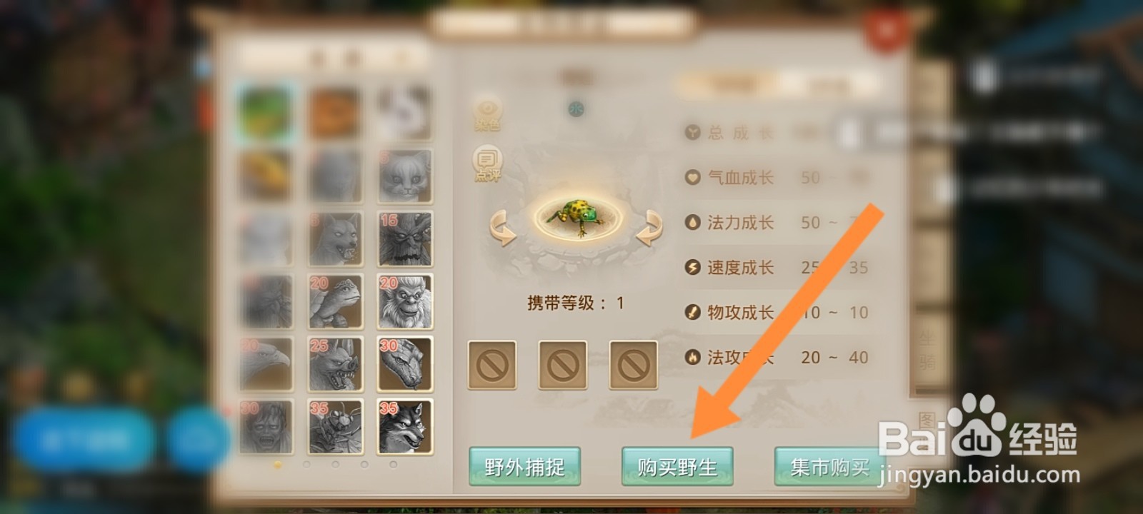 问道手游怎么买宠物角色