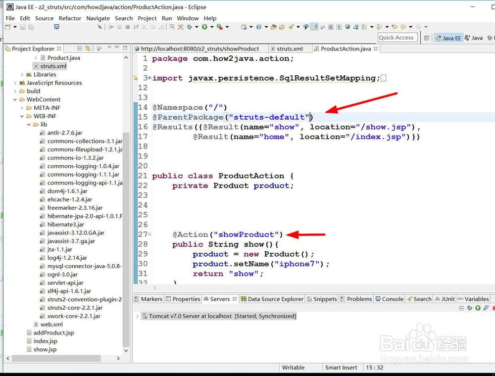 ubuntu服务器 注解方式运行struts