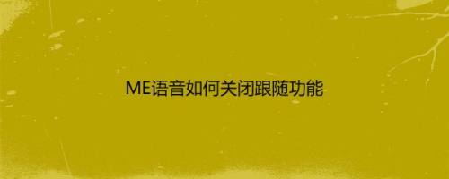 ME语音如何关闭跟随功能