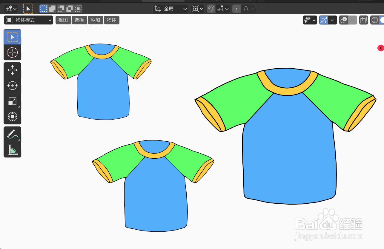 如何使用blender2.9快速设计短袖t恤2D简图模型