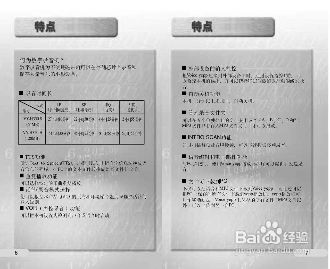 三星VY-H350S录音笔使用说明书:[1]