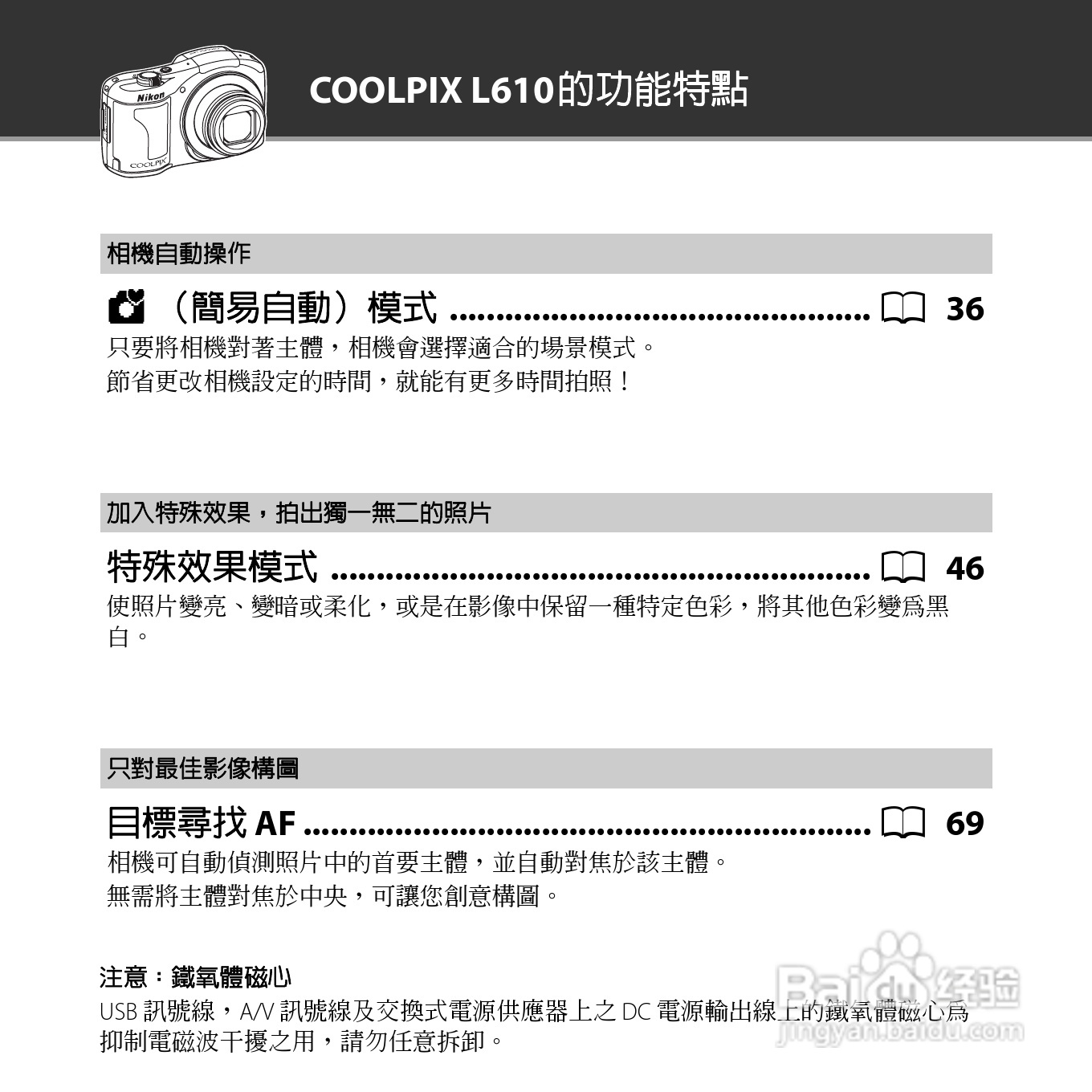 尼康COOLPIX L610数码相机使用说明书:[1]