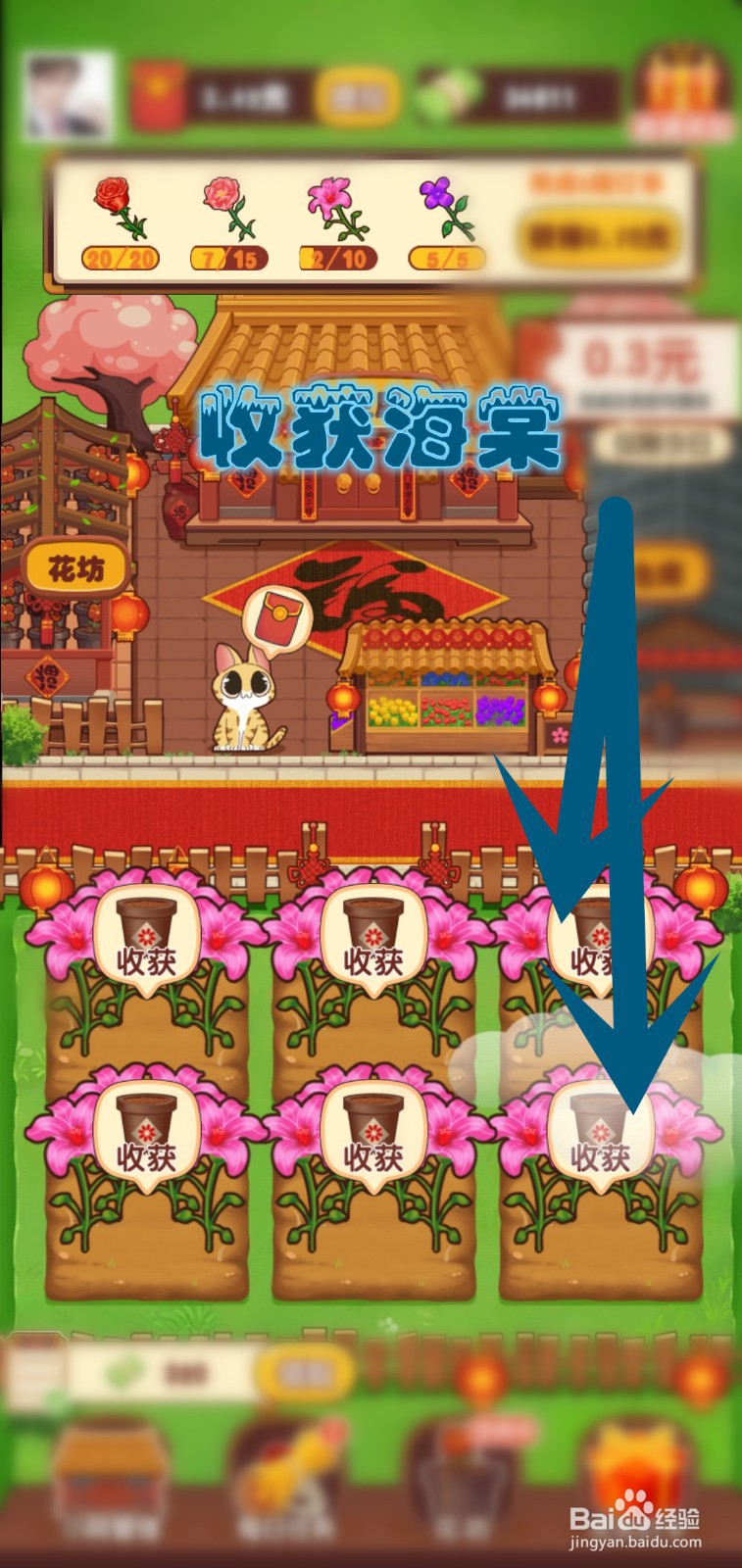 奶奶的小花圃游戏怎么收获海棠花