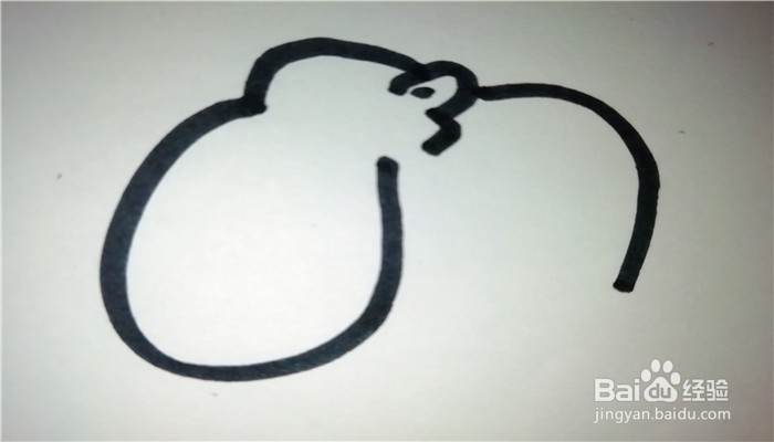 怎么样用简笔画画笨重的河马