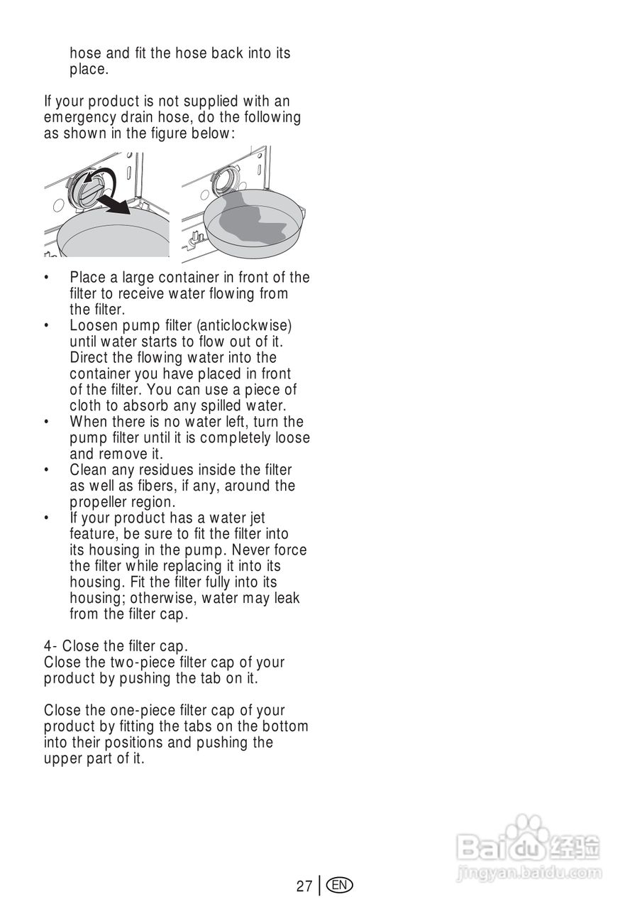 美国飞歌PW707L型前置式洗衣机说明书:[6]