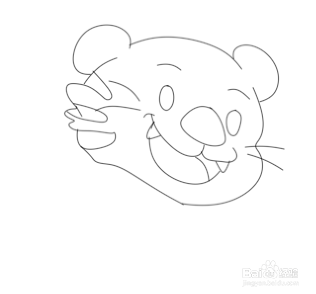 简笔画---开心的卡通老虎画法