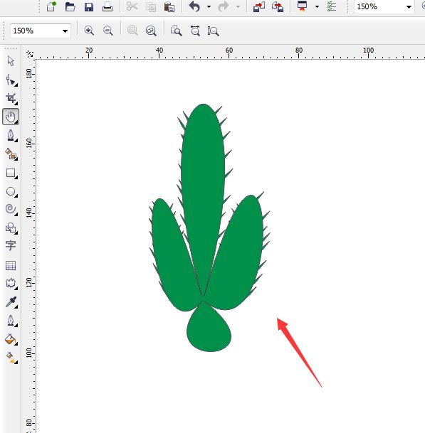 CorelDraw2019制作插画风格仙人掌的方法