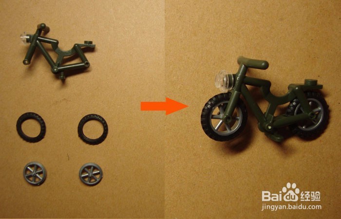 如何用积木拼装自行车比赛的场景