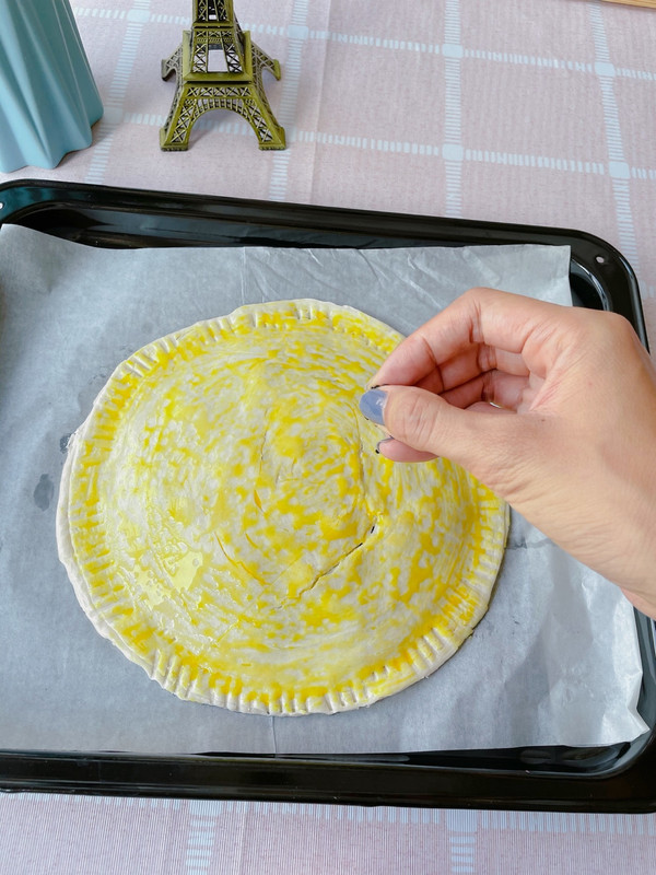 爆浆拉丝紫薯芝士饼