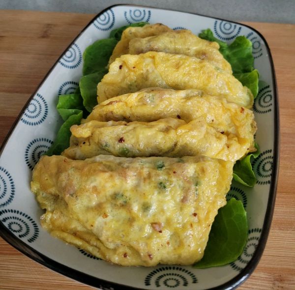 虾米肉末煎蛋饺