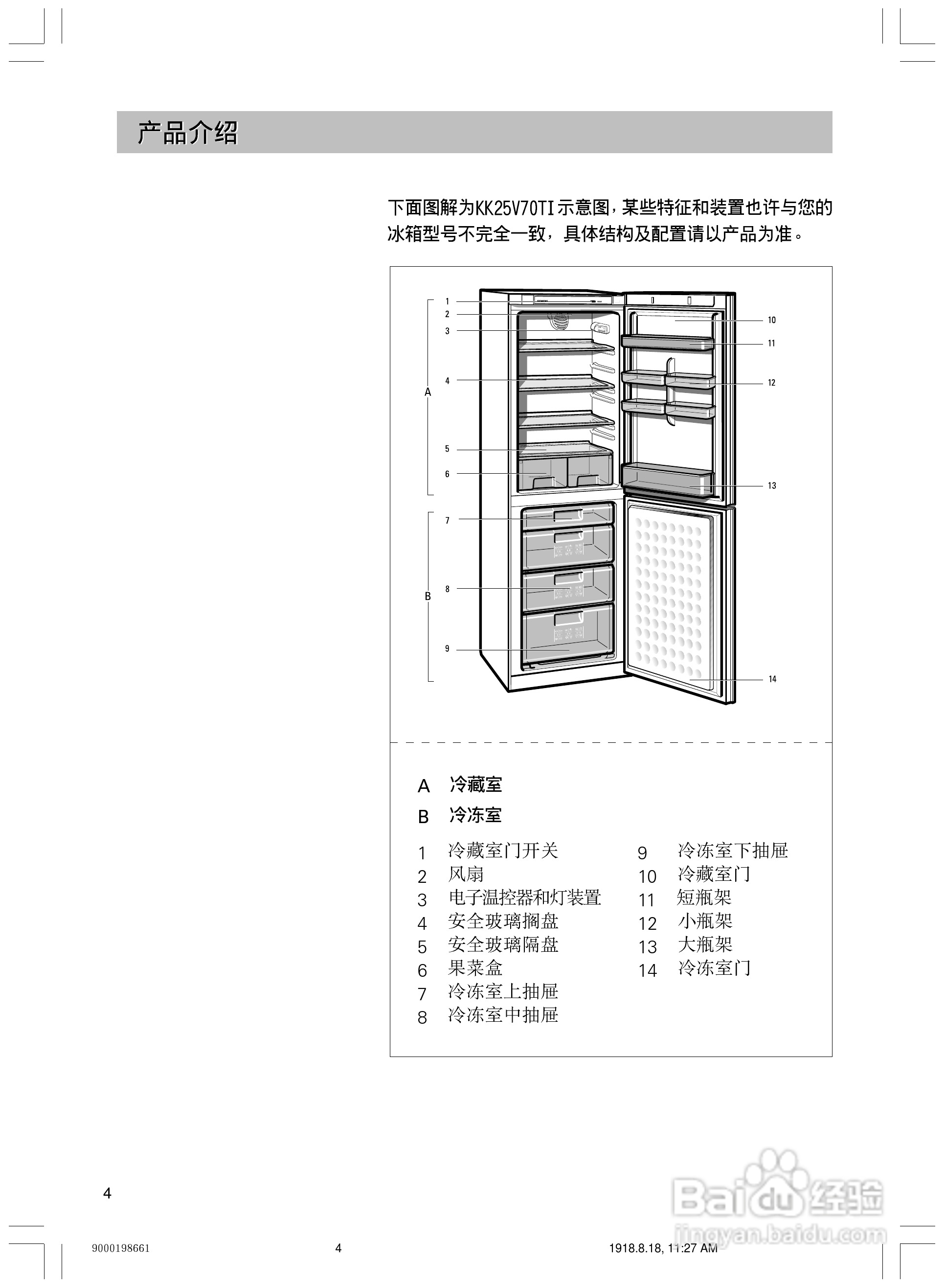 西门子KK19V60TI电冰箱使用说明书:[1]