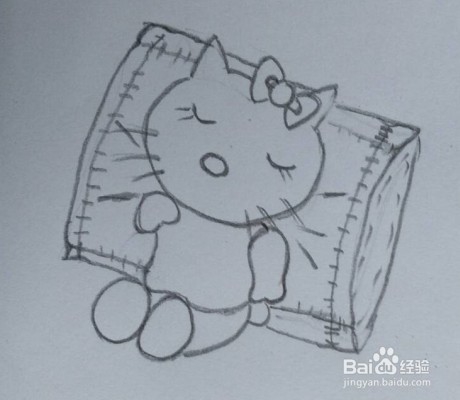 <b>kitty猫画法教程。怎么画，如何画kitty猫在睡觉</b>