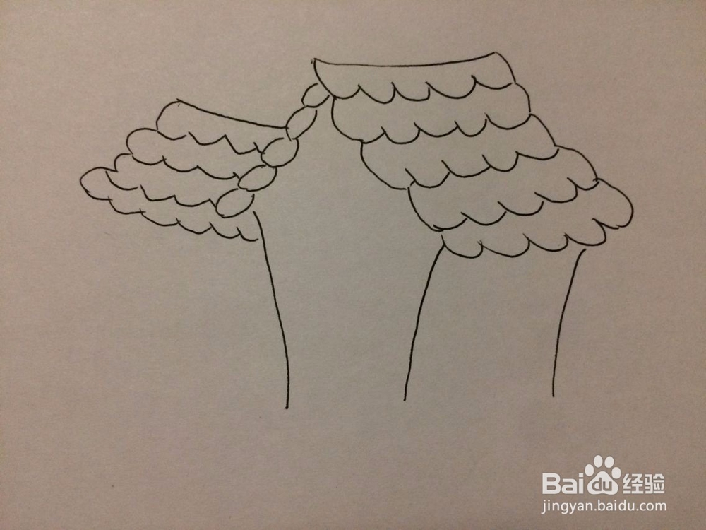 漂亮瓦房的简笔画法