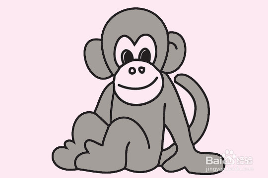 坐着的猴子的简笔画