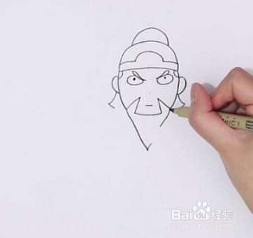 简笔画系列-怎么画关羽简笔画