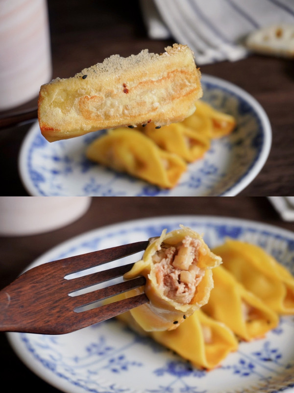 藕丁猪肉虾仁锅贴