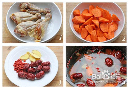 谁说腊货不可以营养----腊鸡腿胡萝卜红枣枸杞汤