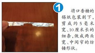 干电池搭配口香糖包装纸即可生火