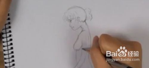 漫画素描技法之画正侧面的坐姿