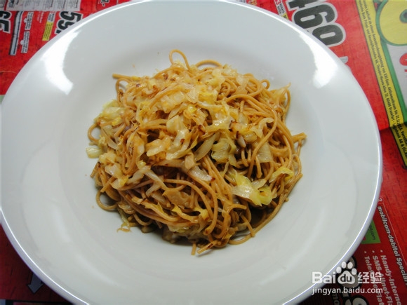 大虎虾圆白菜炒面