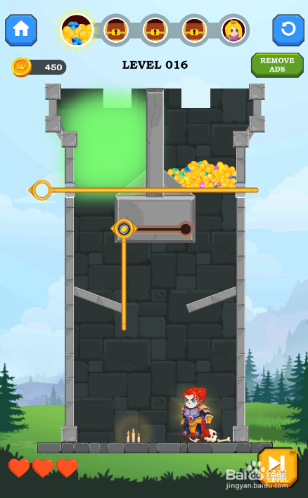 Hero Rescue Online的LEVEL 016怎样通过？