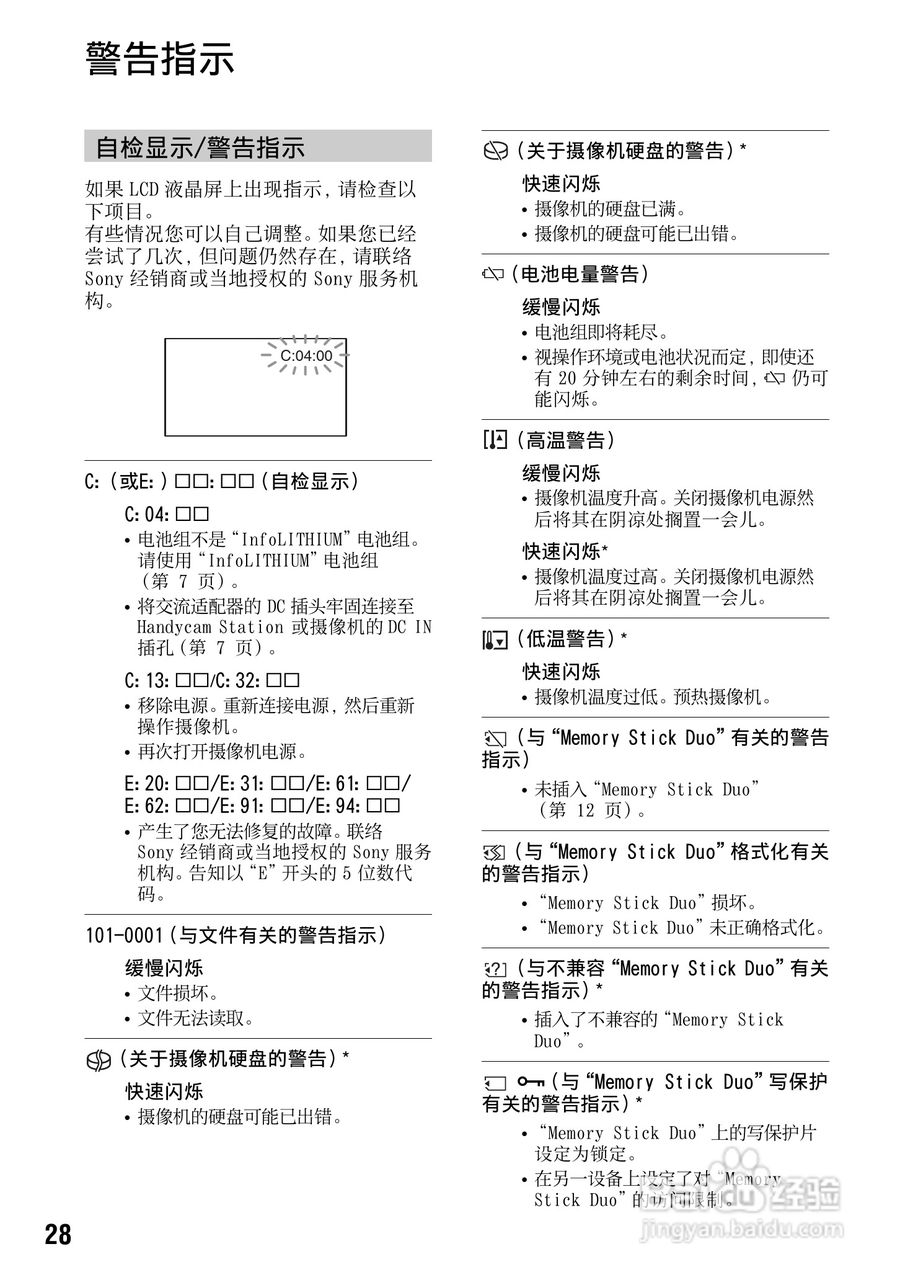 索尼DCR-SR33E数码摄录一体机说明书:[3]