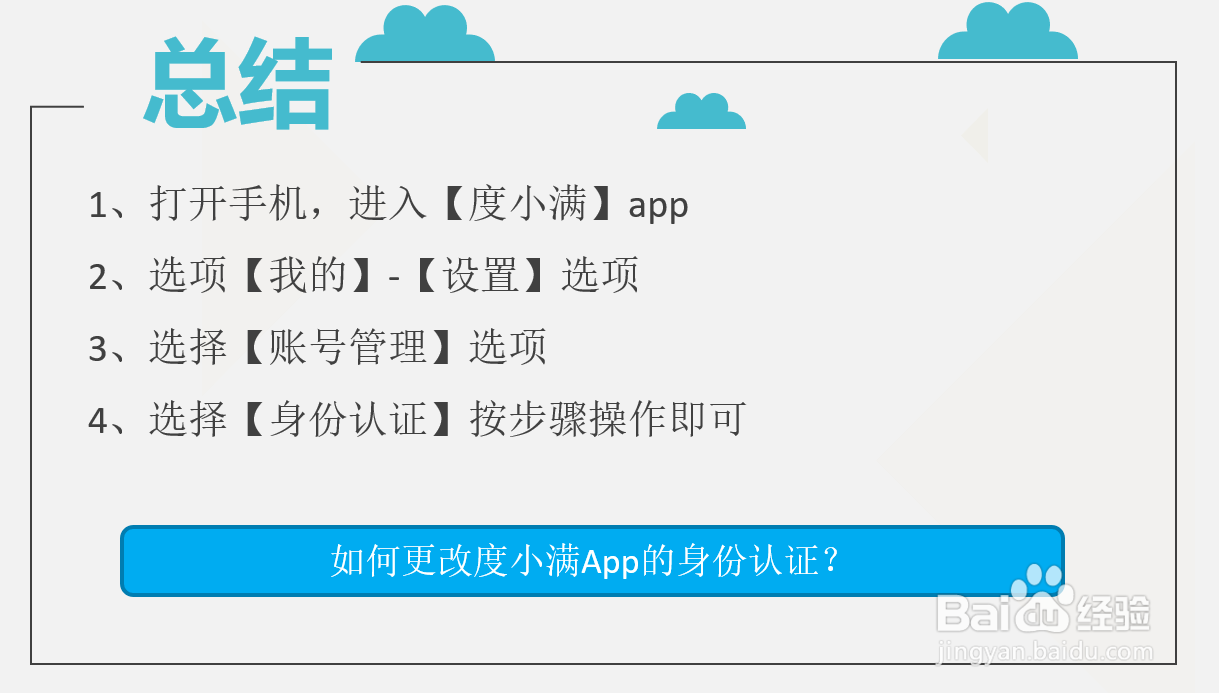 如何更改度小满App的身份认证？