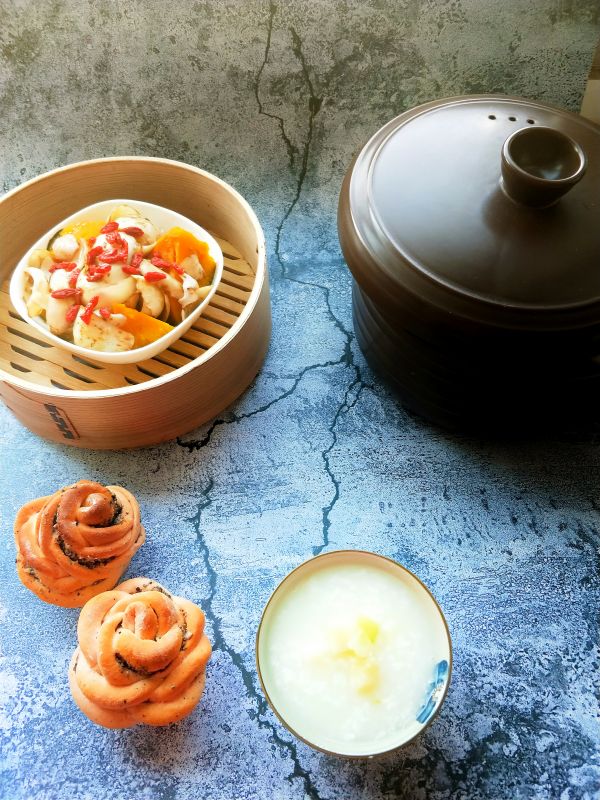 土豆大米粥、南瓜蜂蜜百合