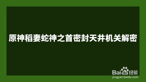 原神稻妻蛇神之首密封天井机关解密
