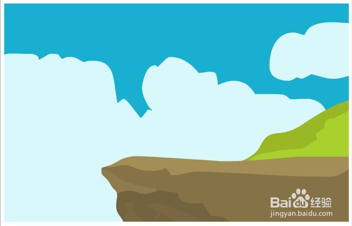 flash绘制天空和悬崖场景