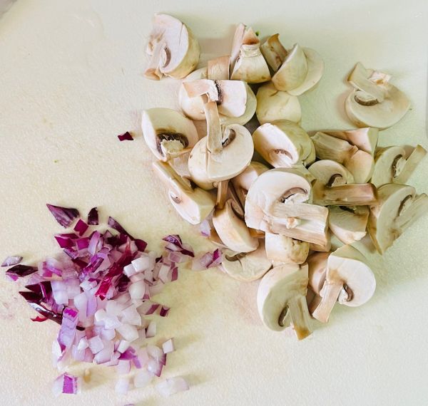 黑椒白蘑西蓝花藜麦红薯饭