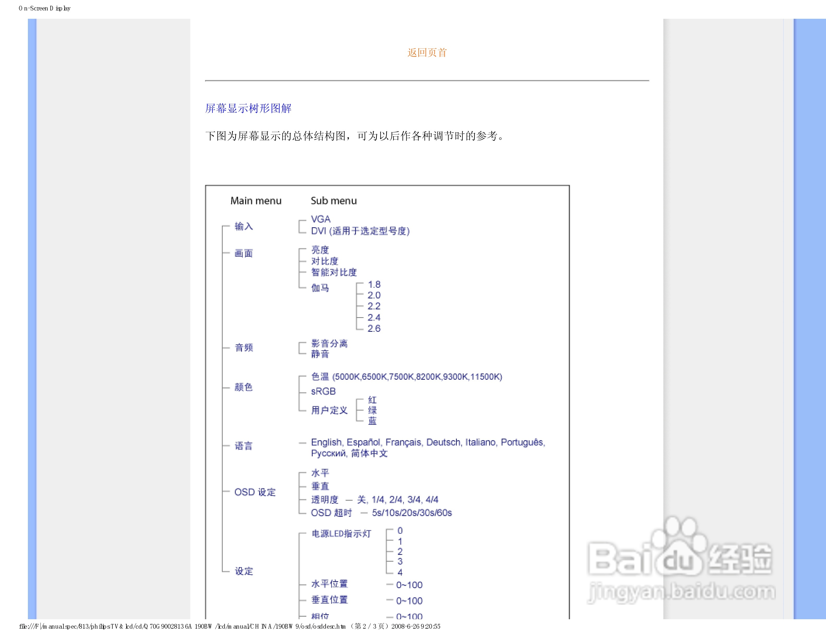 飞利浦190BW9 LCD液晶显示器简体中文版说明书:[8]