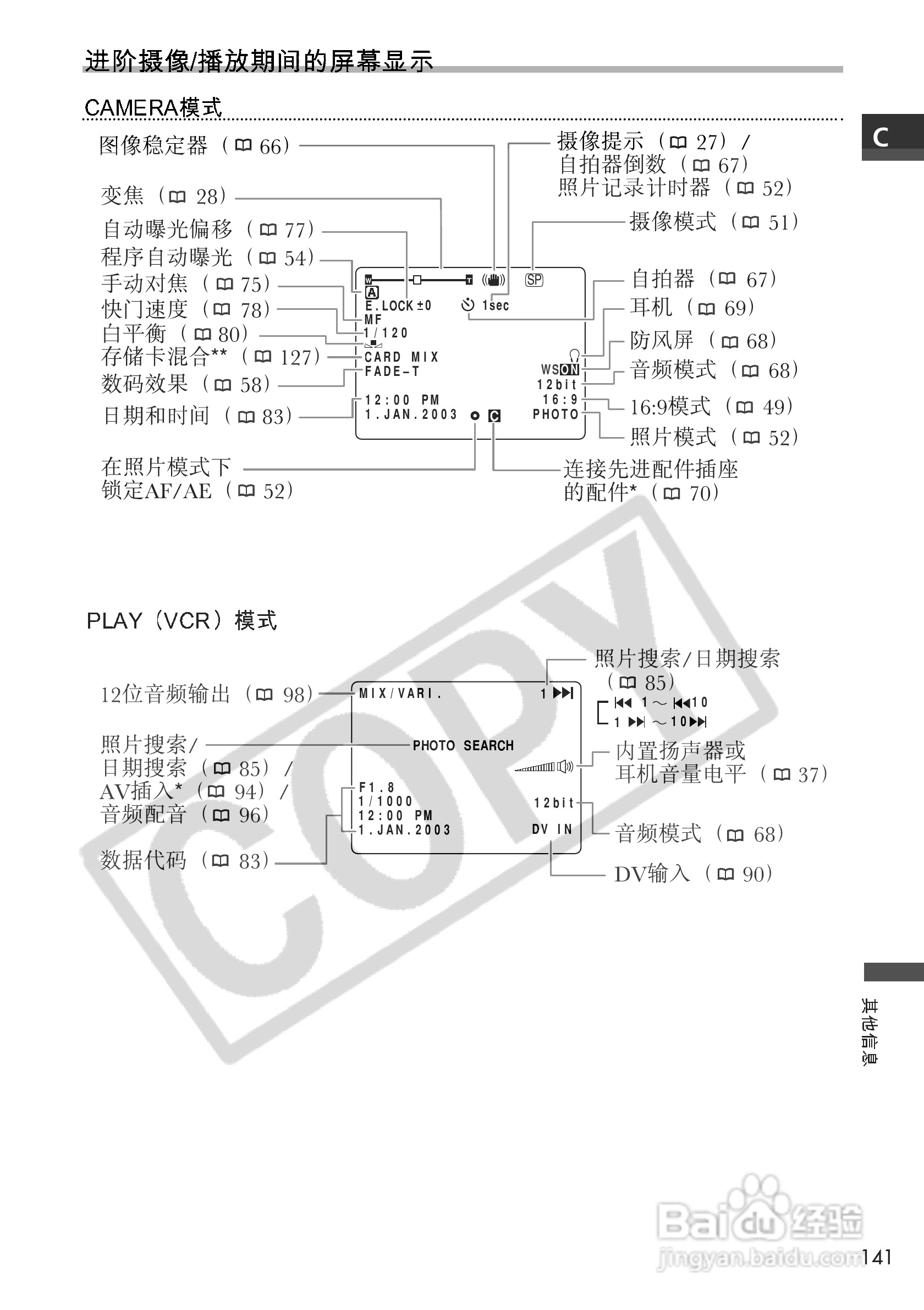 佳能MVX100i数码摄像机使用说明书:[15]